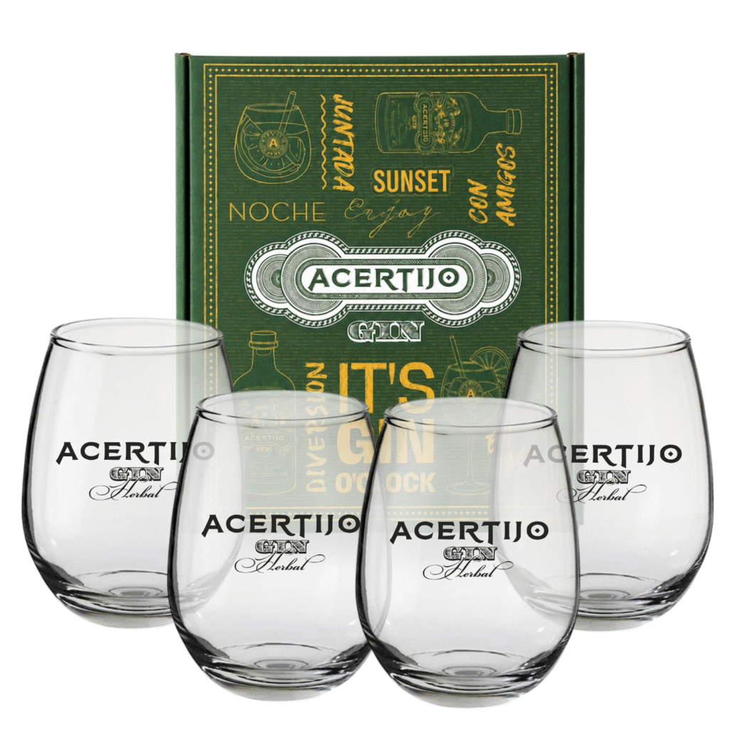 Estuche 4 Vasos Copón Gin Acertijo Herbal