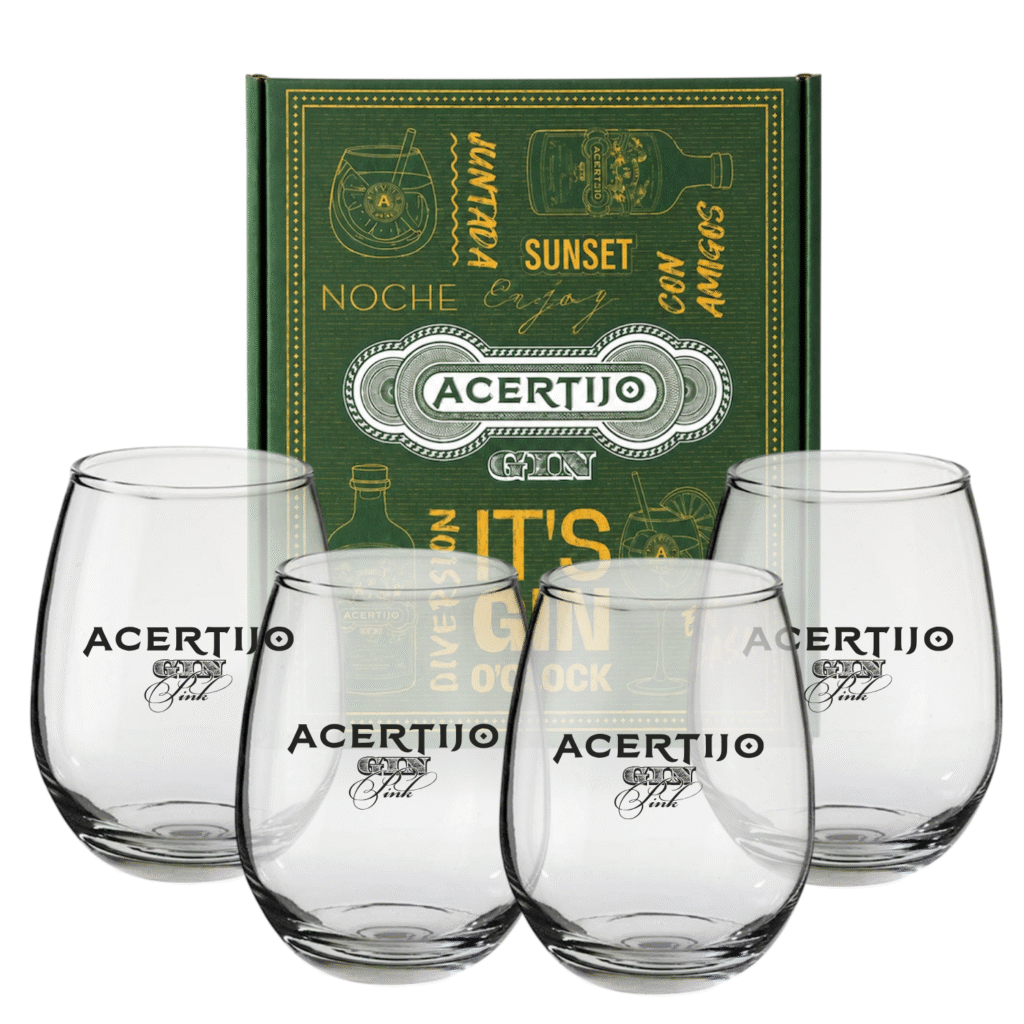 Estuche x4 Vasos Copón Gin Acertijo Pink